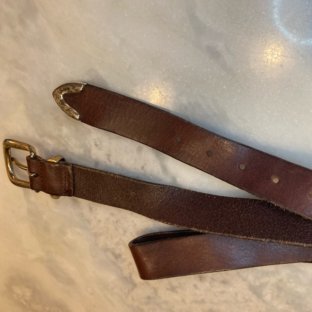 Genuine Italian leather belt! Silver buckle